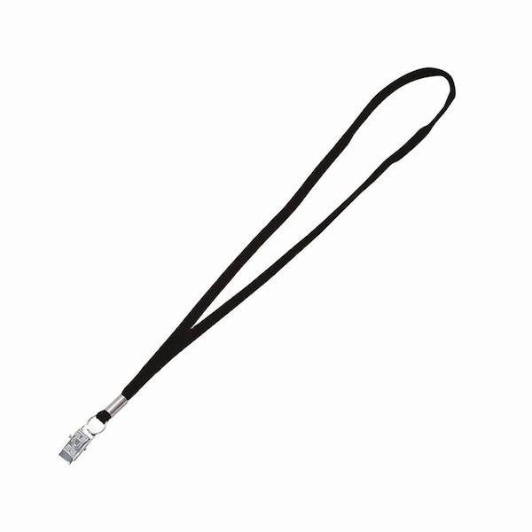 Advantus Metal Flat Clip Lanyard, 36in Long, Black, 100PK 97128 - main