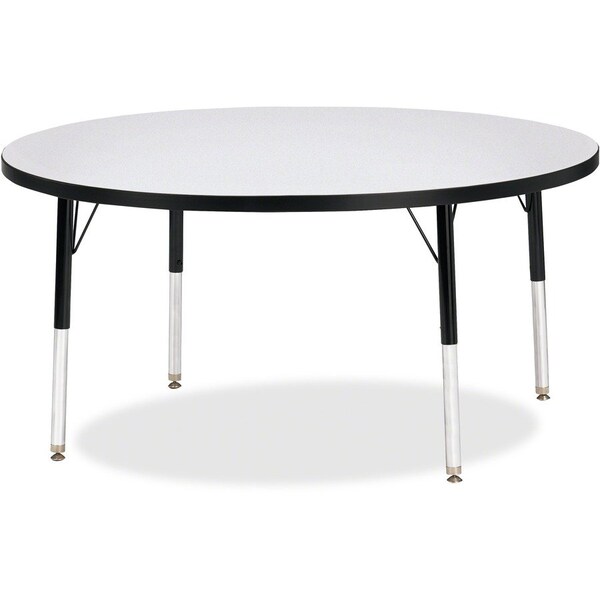 Jonti-Craft Berries Round Activity Table, 48 in. Diameter, E-height, Freckled Gray/Black/Black 6433JCE180 - main