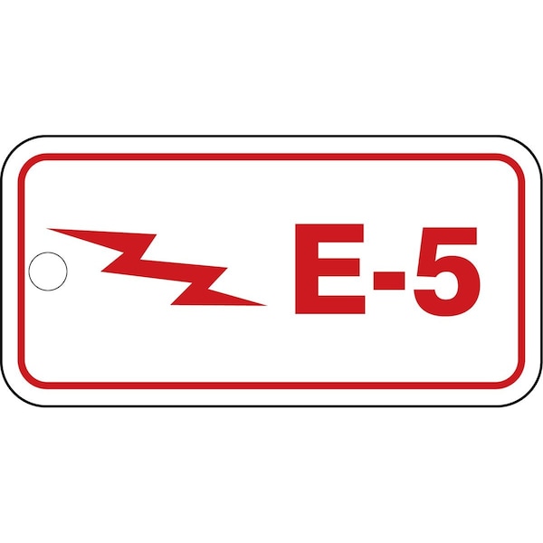 Accuform Energy Source ID Tag, E-5, 1.5inx3in, Plastic, 5PK TDF305VPM - main