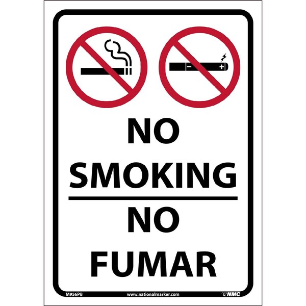 Nmc No Smoking Bilingual Sign, M956PB M956PB - main