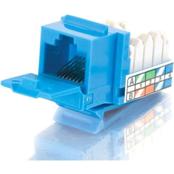 C2G 90° CAT5E RJ45 UTP KEYSTONE JACK - BLUE 35206 - main