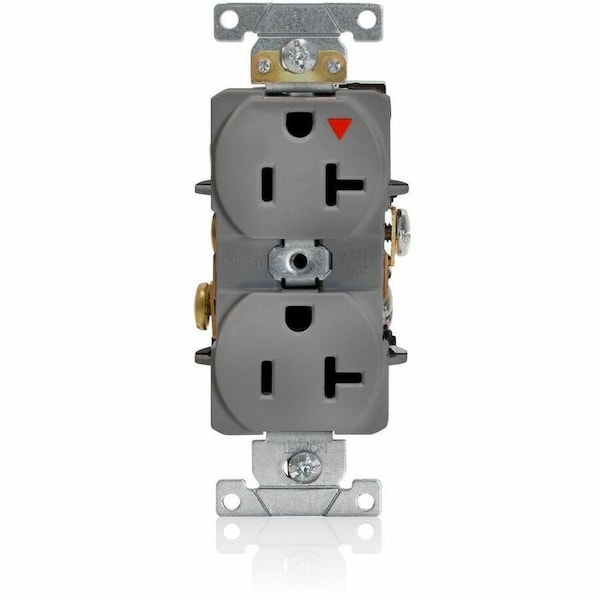 Leviton Industrial Series Heavy Duty Grade Duplex Receptacle, 20 Amp, 125 Volt 5362-IGG - main