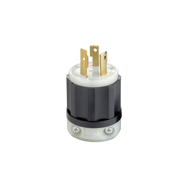 Leviton Locking Plug, L7-30P, 30 A, 277V AC, Single Phase, 2 Pole, Screw Terminals, Black, White 2631-PLC - main