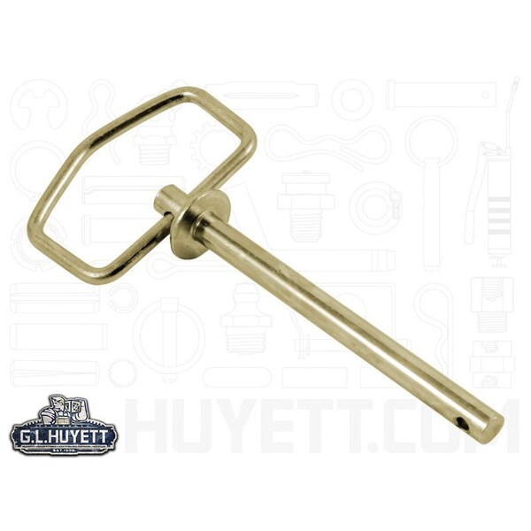 Huyett Hitch Pin, SH, Zn Yelw Med Carbon Steel, .375 Dia x 4 Eff L x 4.375 Shk L x .156 Hole Dia HP-0375-4000S - main
