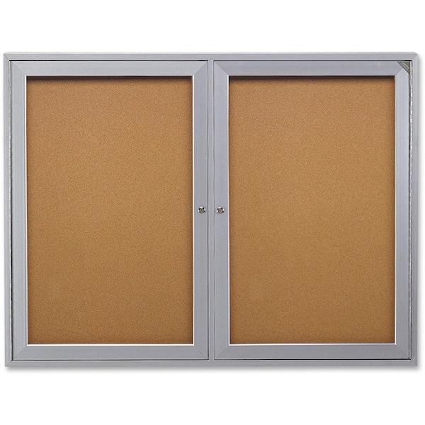 Ghent Enclosed Cork Bulletin Board 36x48", 2 Door PA23648K - main
