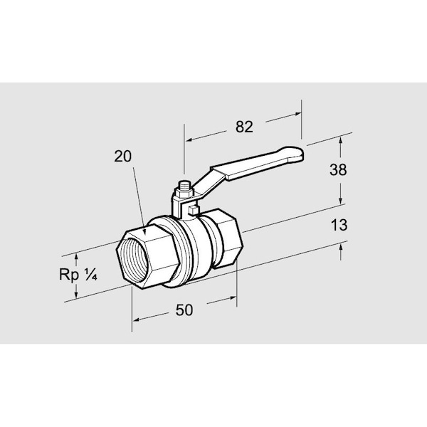 Honeywell Kromschroder VLV, BALL, AKT 6R50B, 1/4 IN. BSP, FF, BR BDY KS03152270 - main
