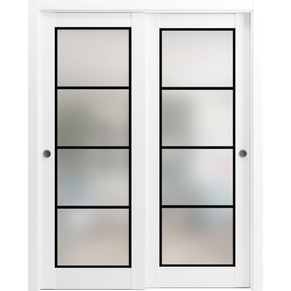 Sartodoors Sliding Closet Bypass Doors with Hardware Planum 2132 White 48x96 (2* 24x96) Solid Core PLANUM2132DBD-WS-48 x 96 (2* 24x96) - main