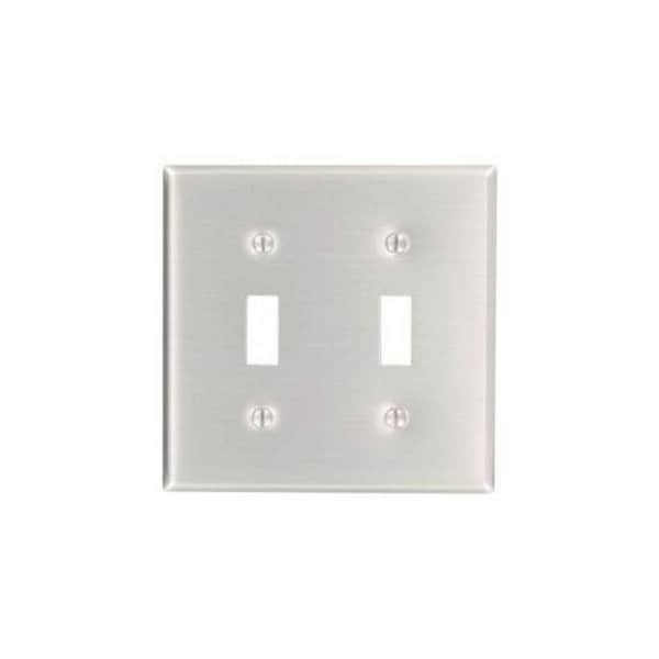 Leviton Switch Wallplate, Standard Size, Gang 2, Aluminum 83009 - main