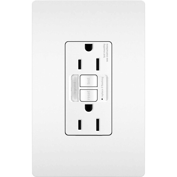Legrand GFCI, 15 A, 125V AC, White, Plastic 1597NTLTRWCCD4 - main