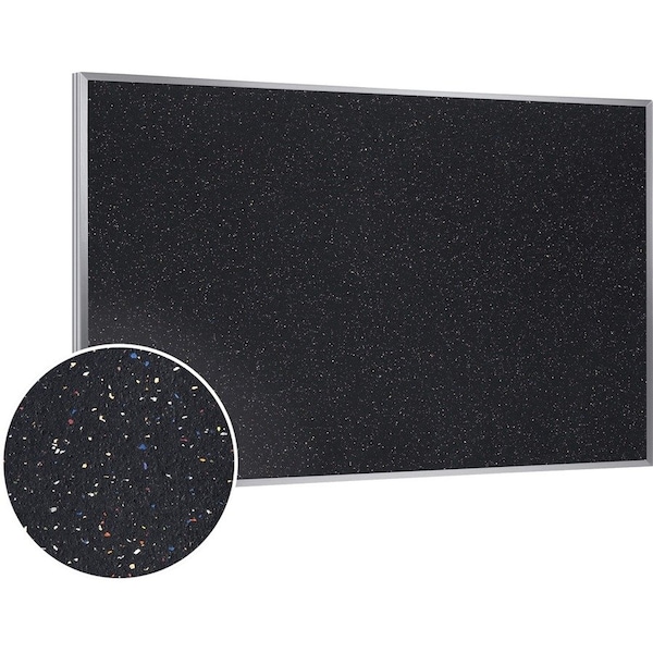 Ghent 4' x 6' Bulletin Board - Confetti Recycled Rubber Surface - Silver ATR46-CF - main