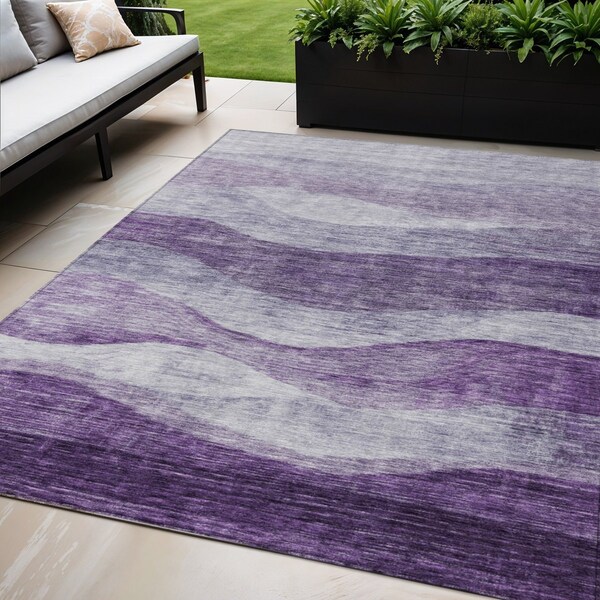 Homeroots 5' X 8' Lavender And Purple Abstract Washable Indoor Outdoor Area Rug 604984 - main