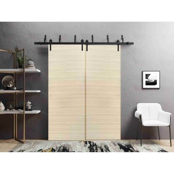 Sartodoors Barn Bypass Doors with 6.6ft Hardware, Planum 0010 Natural Veneer, Sturdy Heavy Duty Rails Kit Stee PLANUM0010BBB-SHP-36 - main