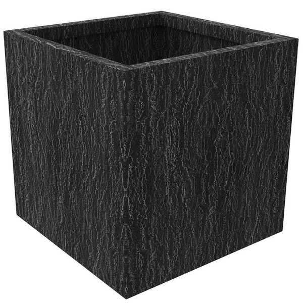 Leisuremod Verdura Square Fiberstone & MgO Clay Planter with Cover, Weatherproof, No Assembly VP22DBL - main
