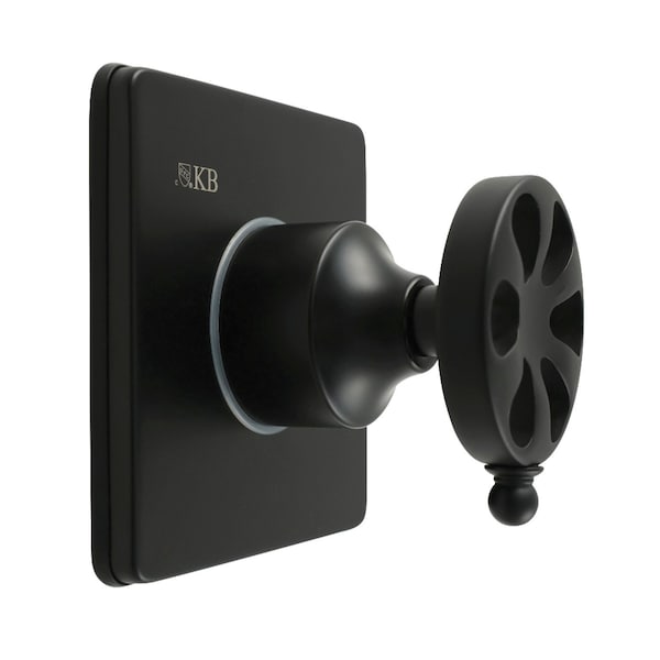 Kingston Brass Single-Handle Three-Way Diverter Valve with Square Trim Kit, Matte Black KS3040RX - main