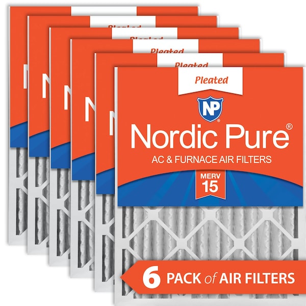Nordic Pure 20x24x4 Pleated Air Filter, High Capacity, Electrostatically Charged Synthetic Media, MERV 15, 6 PK 20x24x4M15-6 - main