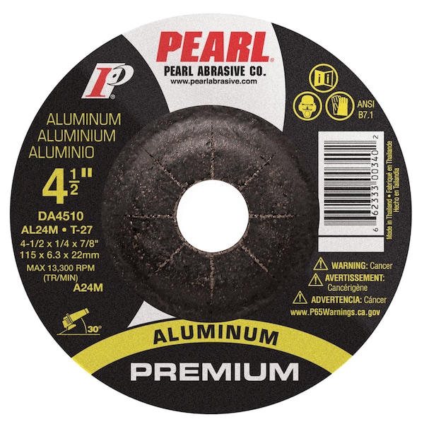 Pearl 4 1/2 in Dia, 1/4 in Thick, 7/8 in Arbor Hole Size DA4510 - main