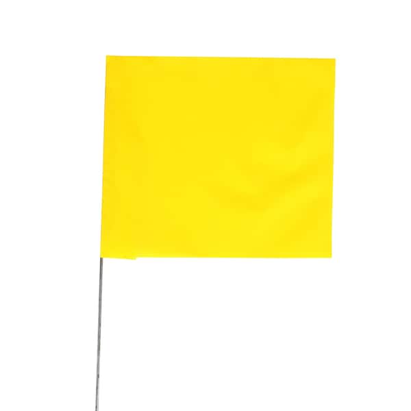 Zoro Select Marking Flag, Vinyl, 18" Wire Staff, Solid, 18" L., 100 PK 4518Y-200 - main