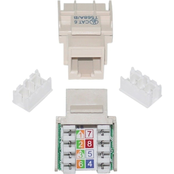 Cable Wholesale Slimline Cat6 Keystone Jack, Beige/Ivory, RJ45 Female to 110 Punch Down 326-120IV - main