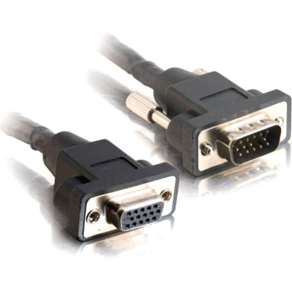 C2G 3ft Panel-Mount HD15 SXGA M/F Monitor Extension Cable - HD-15 Male - HD-15 Female - 3ft - Black 52094 - main