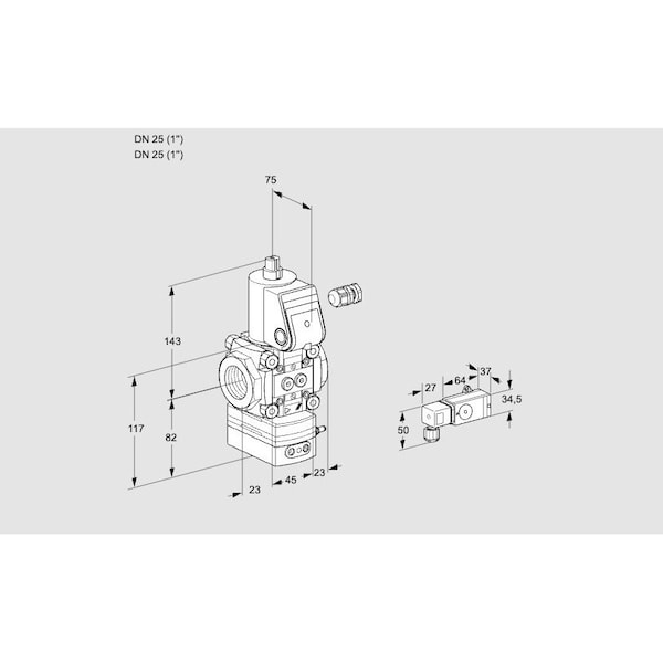 Honeywell Kromschroder Gas Pressure Regulator with Solenoid Valve, 24V DC, DN15, IP65 Rated KS88004157 - main