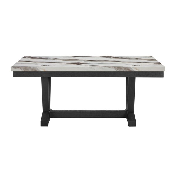 Homeroots 72" Black Wood Trestle Base Dining Table 654252 - main