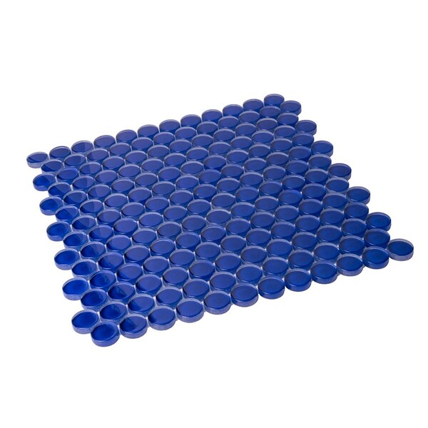 Apollo Tile Cobalt Blue 12 in x 12 in Glass Glossy Floor and Wall Mosaic Tile 5 sqft/case, 5PK APLPN88012A - main