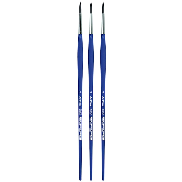 Da Vinci FORTE-Acrylics Student Brush, Synthetic, Acrylic & Oil, Round, Series 8630, Size 6, 3PK VA-8630_6 - main