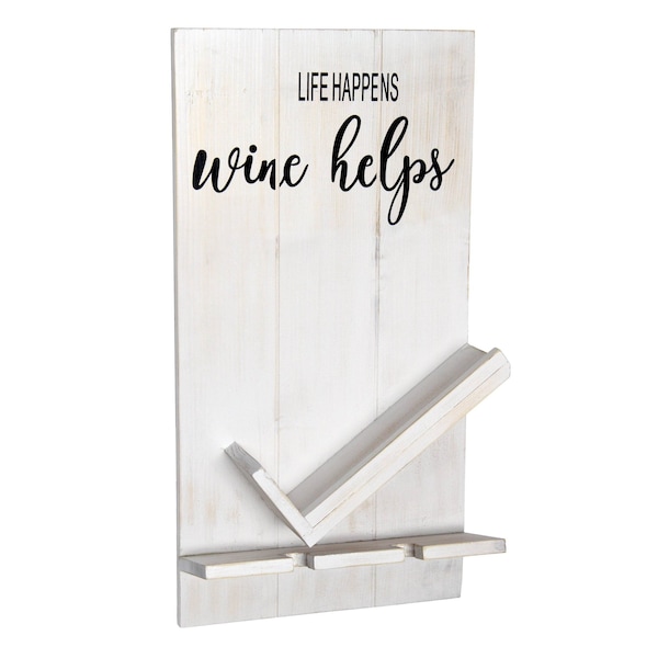 Homeroots 4" White Wood Entertainment Organizer 661173 - main