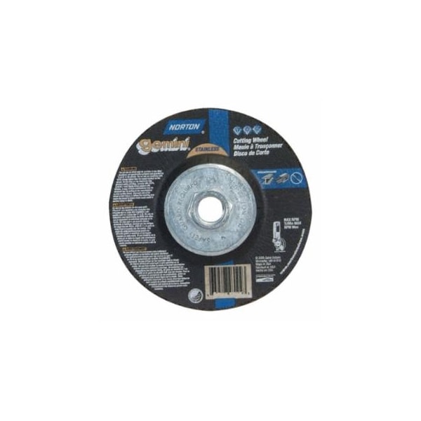 Norton Co Gemini RightCut, Right Angle Cut-Off Wheel, Type 27/42, 6 in dia x 3/32 in Thick x 5/8 in-11, 10PK 547-66252841905 - main