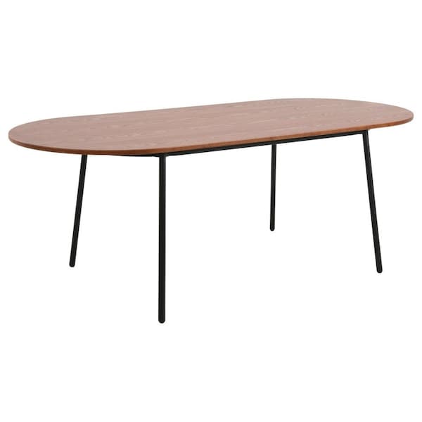 Leisuremod Oval 82.7 in W, 29.5 in L, MDF/Steel, Walnut TT84WN - main