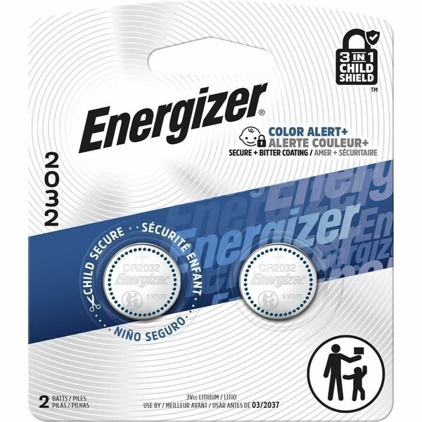 Energizer 2032 Lithium Coin Battery, 2 Pack - For Multipurpose - 3 V DC - Lithium (Li) - 2 / Pack 2032BP-2 - main