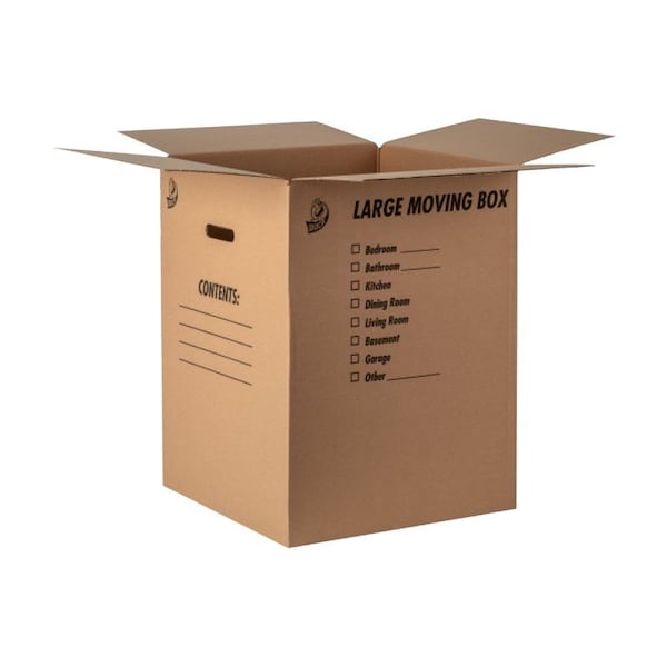 Duck Brand Kraft Box, 18 in L, 18 in W, 32 lb Capacity, Cardboard, Brown 1139734 - main