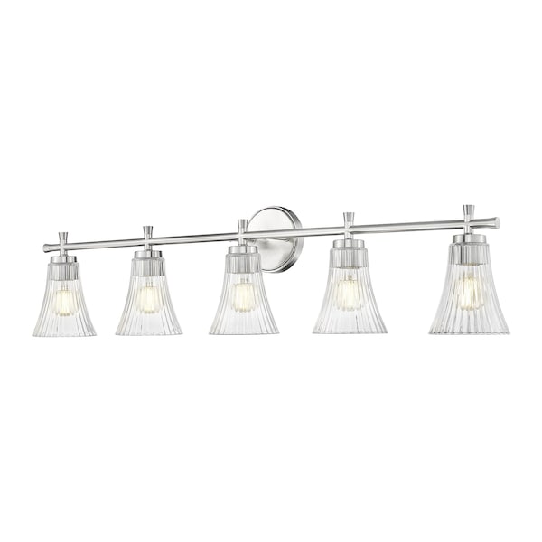 Z-Lite Belle 5-Light Vanity, 42 in W, Brushed Nickel 7519-5V-BN - main