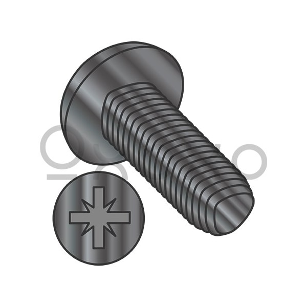 Oxoxo M4-0.7X8 Din 7500 C/CE Metric Type Z Pan Thread Roling Screw Full Thread Blk Zinc BakeWax, 700PK 509577 - main