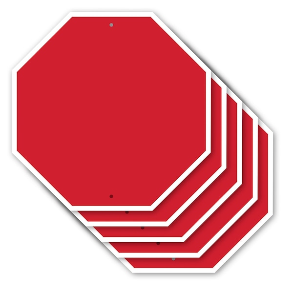 Signmission Blank Sign Red Background, 10 inch X 10 inch, Aluminum Metal Signs, 5PK OC-A-5Pack-10-28 - main