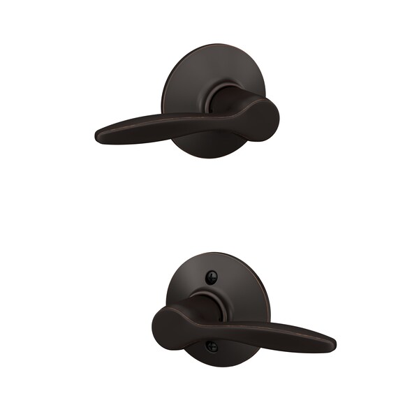 Schlage Residential Delfayo Lever Passage Lock with 16080 Latch and 10027 Strike Aged Bronze Finish F10DEL716 - main