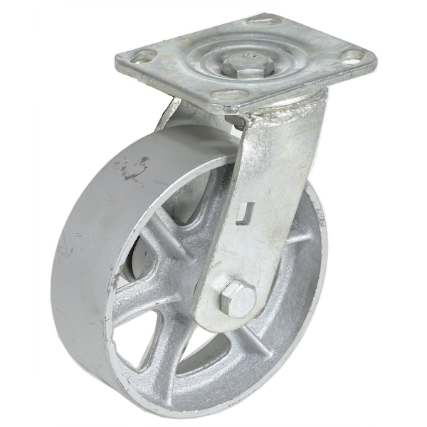 Vestil Semi Steel Swivel Caster 6 In. x 2 In. 1,200 Lb. Capacity Silver CST-VE-6X2MA-S - main