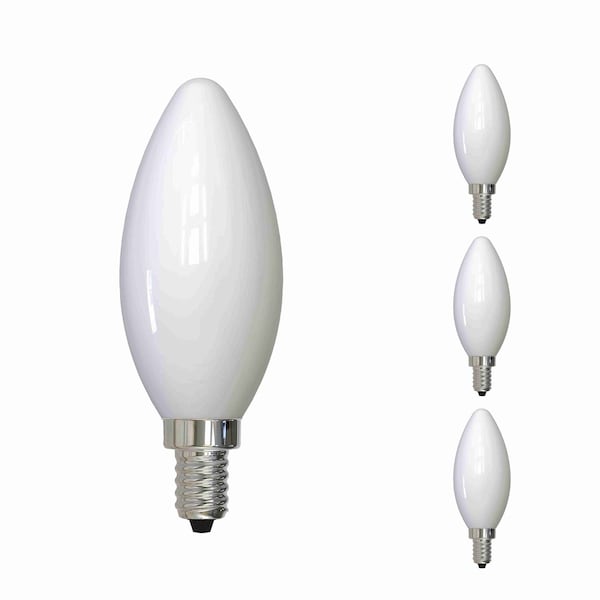 Bulbrite LED Filament, 5 Watt Dimmable B11 Light Bulb, Milky Glass Finish, E12 Base, 5000K, 500 Lumens, 4PK 862078 - main