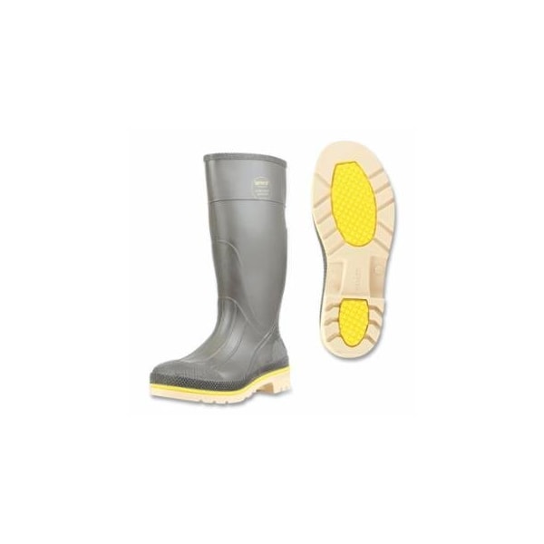 Servus PRO+ PVC Boots, Steel Toe, Size 8, 15 in H, Gray with Beige/Yellow Sole 922-75105-GYM-080 - main