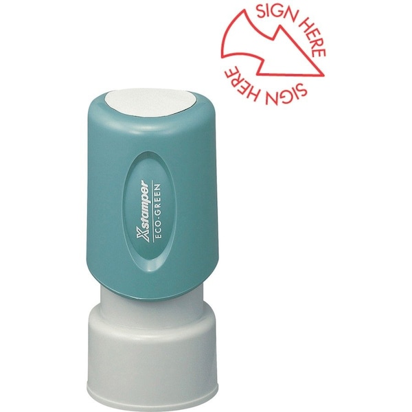 Xstamper PreInked Spec SIGN HERE Stamp, Red XST11425 - main