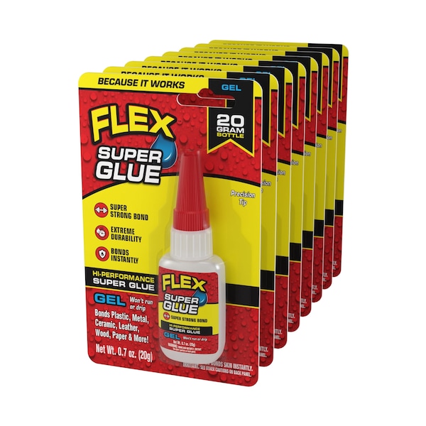 Flex Seal Super Glue, Clear, 0.7 oz. (20g), 8 PK SGGELB20 - main