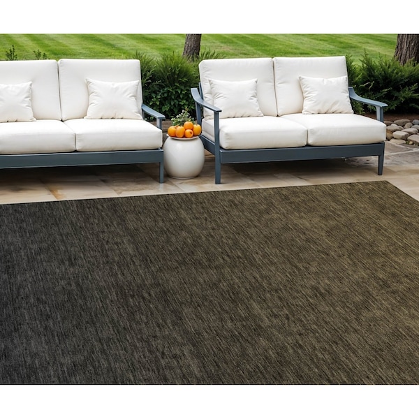Homeroots 10' X 14' Gray And Brown Abstract Washable Indoor Outdoor Area Rug 588935 - main