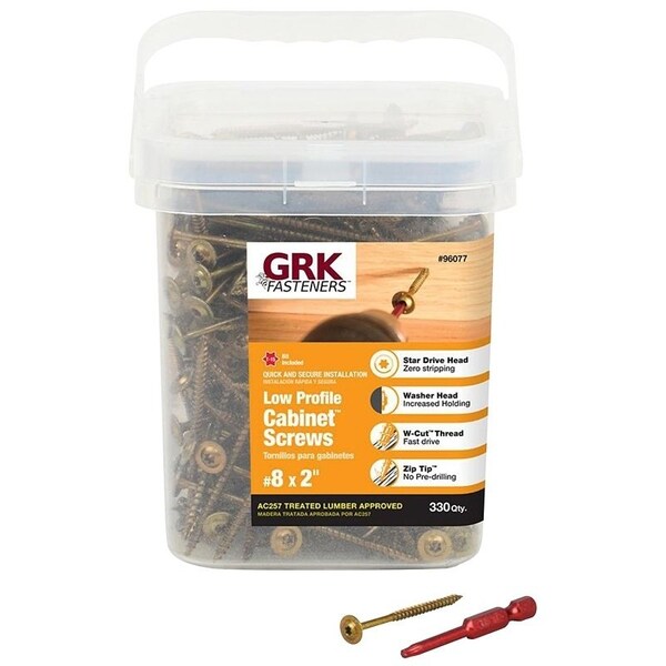 Grk Fasteners Sheet Metal Screw, #8 x 2 in, Climatek Coated Steel Flange Round Head Torx Drive 96077 - main