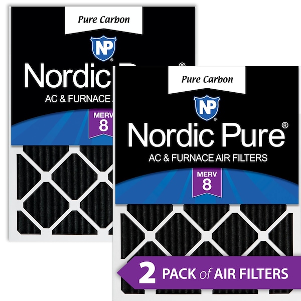 Nordic Pure 10x10x1 Pure Carbon Pleated Air Filter, High Capacity, MERV 8, 2 PK 10x10x1PCP-2 - main