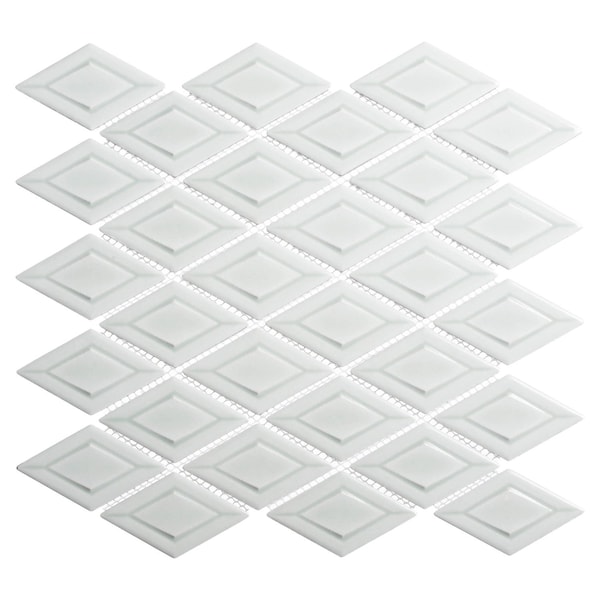 Andova Tiles Venecia Adriatic 1-in. x 3-in. 3D Framed Diamond Glossy Porcelain Wall Mosaic Tile, 10PK ANDVEN1429 - main