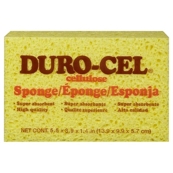 Duro-Cel 03070 Sponge, 6 in L, 4 in W, 1-1/2 in Thick, Cellulose, Yellow 3070 - main