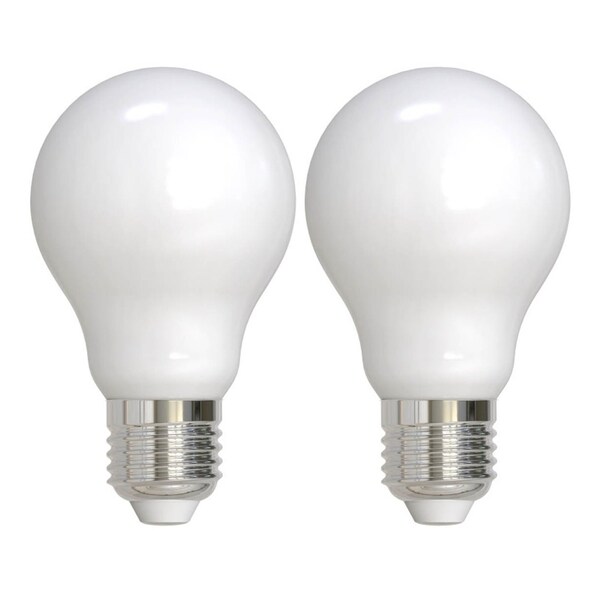 Bulbrite 75-Watt Equivalent A19 Milky Dimmable Decorative Filament LED Light Bulb Warm White, 2PK 861582 - main