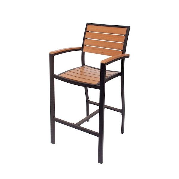 Bfm Seating Largo 30in Teak Patio Bar Stool PH101BTKBL - main
