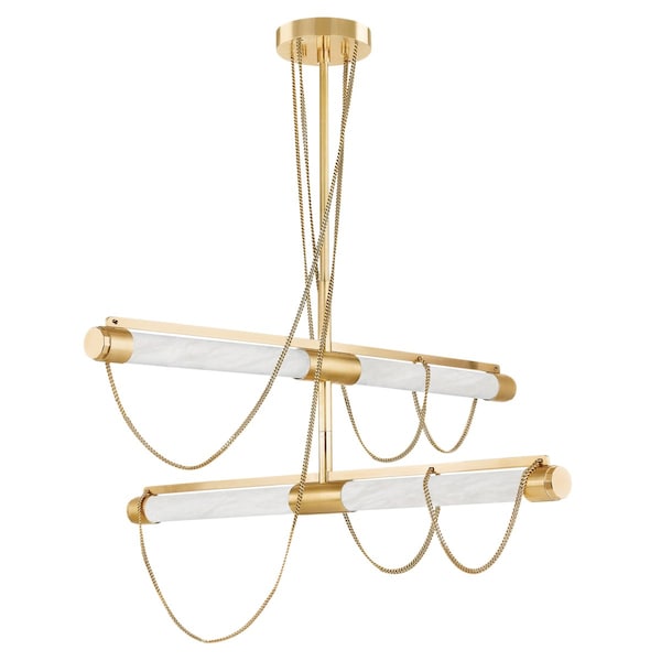Corbett Lighting Noz Nozawa X Lariat 4 Light Chandelier 48.75 In. Vintage Brass 463-49-VB - main