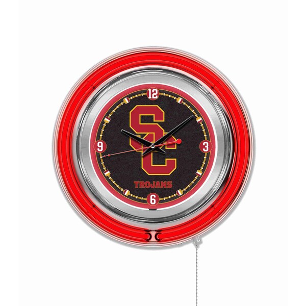 Holland Bar Stool Co University of Southern California Double Neon 15" Clock (USC) Clk15SouCal - main